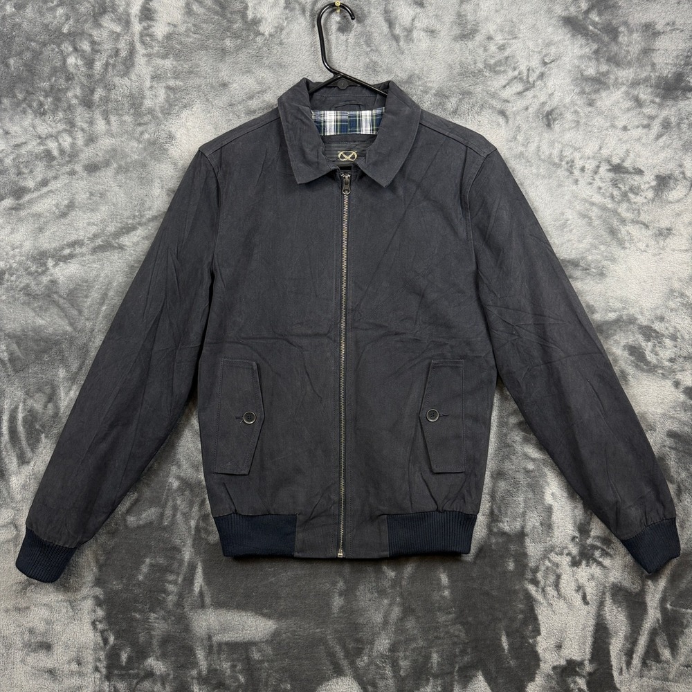 Farrell Harrington Jacket Mens XS Black Plaid Lined Full Zip Bomber Coat